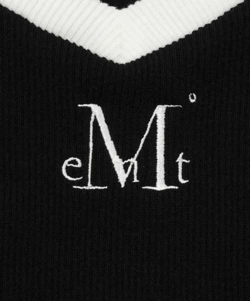 MUCENT（ムセント）の「◇MUCENT◇ブランド直輸入正規品/バインディング トラック ライン Vネック T BINDING TRACK LINE V-NECK T（Tシャツ/カットソー・レディース・ネイビー/ブラック・FREE）」の16枚目の写真