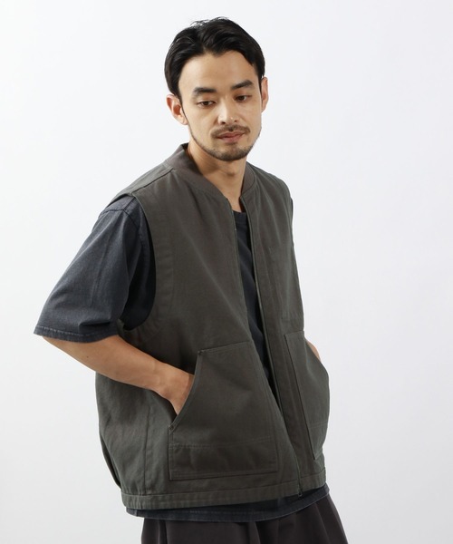 BAYFLOW（ベイフロー）の「オーバーダイワークベスト（ベスト・メンズ・チャコールグレー/ブラウン・FREE）」の2枚目の写真