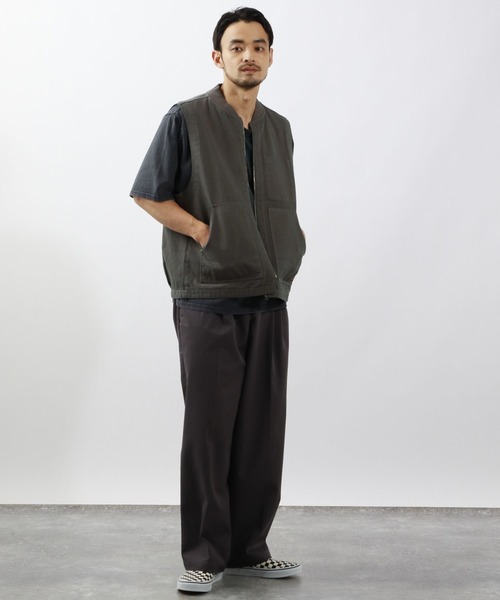 BAYFLOW（ベイフロー）の「オーバーダイワークベスト（ベスト・メンズ・チャコールグレー/ブラウン・FREE）」の3枚目の写真