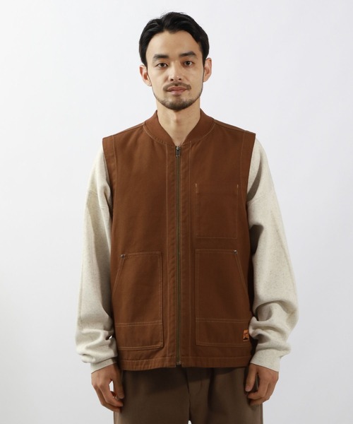 BAYFLOW（ベイフロー）の「オーバーダイワークベスト（ベスト・メンズ・チャコールグレー/ブラウン・FREE）」の5枚目の写真