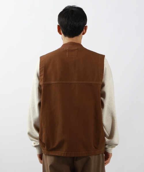 BAYFLOW（ベイフロー）の「オーバーダイワークベスト（ベスト・メンズ・チャコールグレー/ブラウン・FREE）」の7枚目の写真