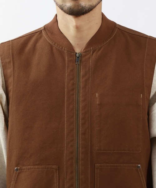 BAYFLOW（ベイフロー）の「オーバーダイワークベスト（ベスト・メンズ・チャコールグレー/ブラウン・FREE）」の8枚目の写真