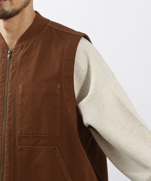 BAYFLOW（ベイフロー）の「オーバーダイワークベスト（ベスト・メンズ・チャコールグレー/ブラウン・FREE）」の10枚目の写真