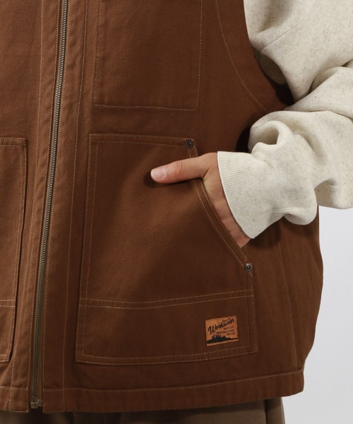 BAYFLOW（ベイフロー）の「オーバーダイワークベスト（ベスト・メンズ・チャコールグレー/ブラウン・FREE）」の11枚目の写真