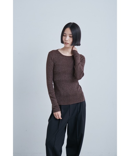 ミースロエ　クルーネック　ニット　ブラック MIESROHE（ミースロエ）の「シアーリブクルーネックNT（ニット