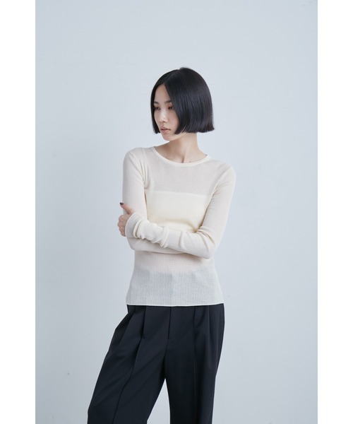 MIESROHE（ミースロエ）の「シアーリブクルーネックNT（ニット