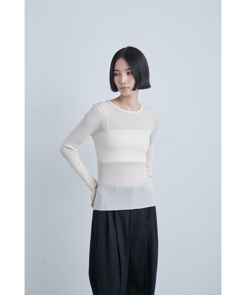 MIESROHE（ミースロエ）の「シアーリブクルーネックNT（ニット