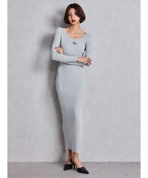 GYDA（ジェイダ）の「GGプレート long sleeve LONGニットワンピース（ワンピース・レディース・ブラック/シルバー・FREE）」の7枚目の写真