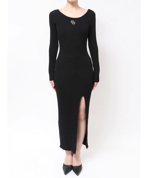 GYDA（ジェイダ）の「GGプレート long sleeve LONGニットワンピース（ワンピース・レディース・ブラック/シルバー・FREE）」の13枚目の写真