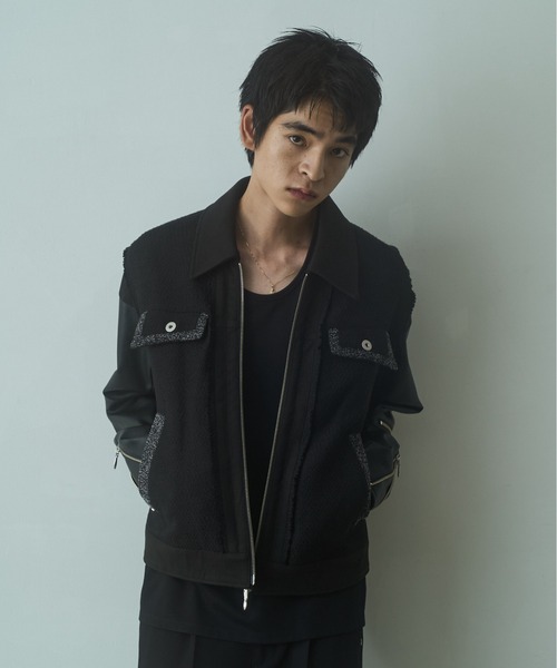 PHILTHEORY（フィルセオリー）の「Docking tweed blouson / ドッキングツィードブルゾン（ブルゾン・メンズ・ブラウン/ブラック・3/2/1）」の21枚目の写真