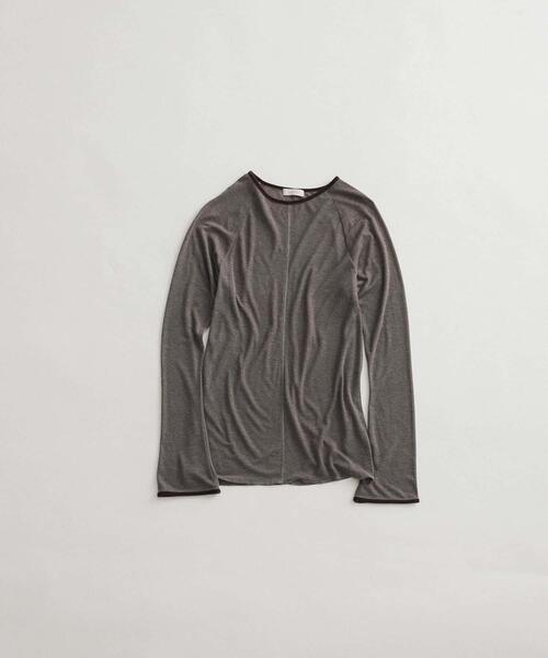 LAATO(ラート)の「piping velor sheer tee(Tシャツ/カットソー・レディース・グレー/ブラウン/ライトグレー・FREE)」の2枚目の写真