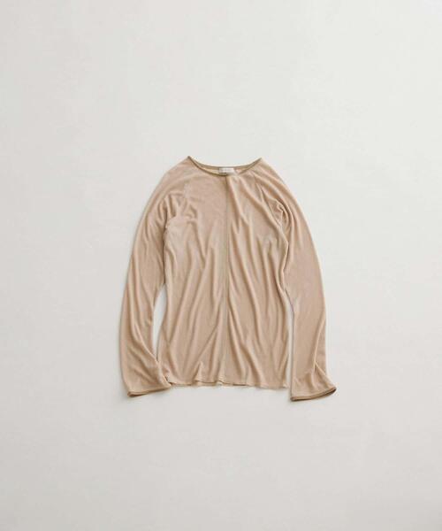 LAATO(ラート)の「piping velor sheer tee(Tシャツ/カットソー・レディース・グレー/ブラウン/ライトグレー・FREE)」の1枚目の写真