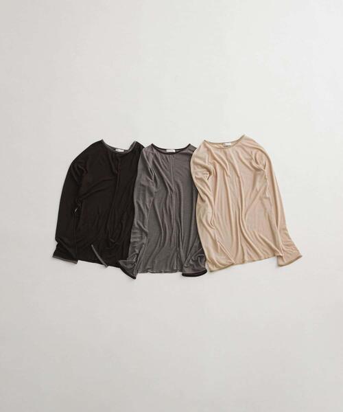 LAATO(ラート)の「piping velor sheer tee(Tシャツ/カットソー・レディース・グレー/ブラウン/ライトグレー・FREE)」の16枚目の写真