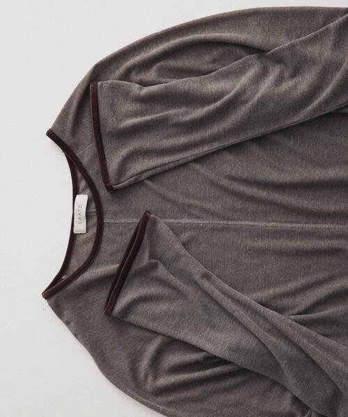 LAATO(ラート)の「piping velor sheer tee(Tシャツ/カットソー・レディース・グレー/ブラウン/ライトグレー・FREE)」の13枚目の写真