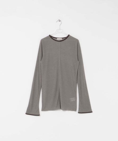 LAATO(ラート)の「piping velor sheer tee(Tシャツ/カットソー・レディース・グレー/ブラウン/ライトグレー・FREE)」の12枚目の写真