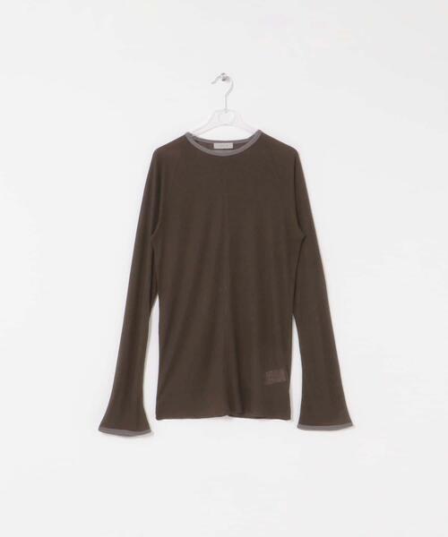 LAATO(ラート)の「piping velor sheer tee(Tシャツ/カットソー・レディース・グレー/ブラウン/ライトグレー・FREE)」の9枚目の写真
