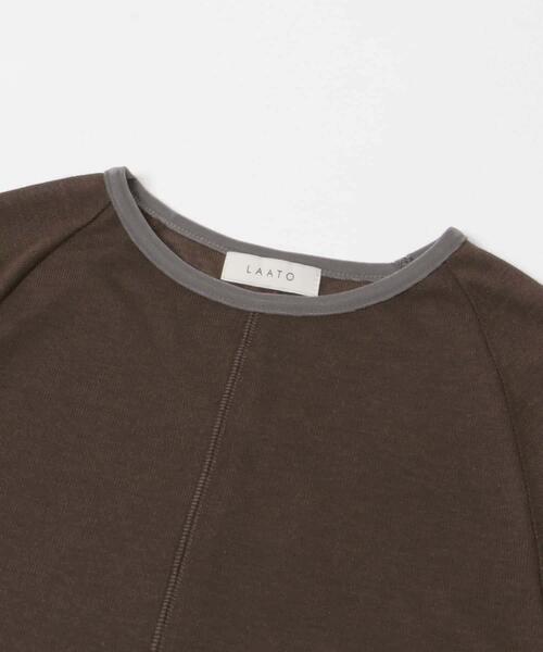 LAATO(ラート)の「piping velor sheer tee(Tシャツ/カットソー・レディース・グレー/ブラウン/ライトグレー・FREE)」の8枚目の写真