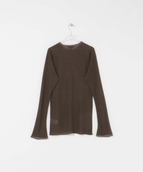 LAATO(ラート)の「piping velor sheer tee(Tシャツ/カットソー・レディース・グレー/ブラウン/ライトグレー・FREE)」の7枚目の写真