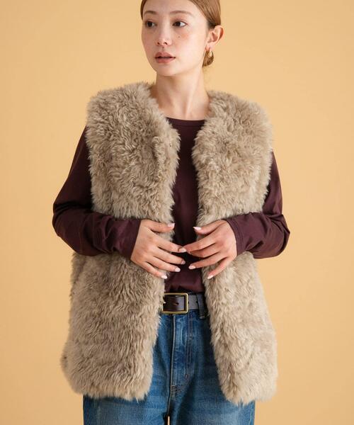 セール】カーリーフェイクファーベスト（その他アウター）｜URBAN