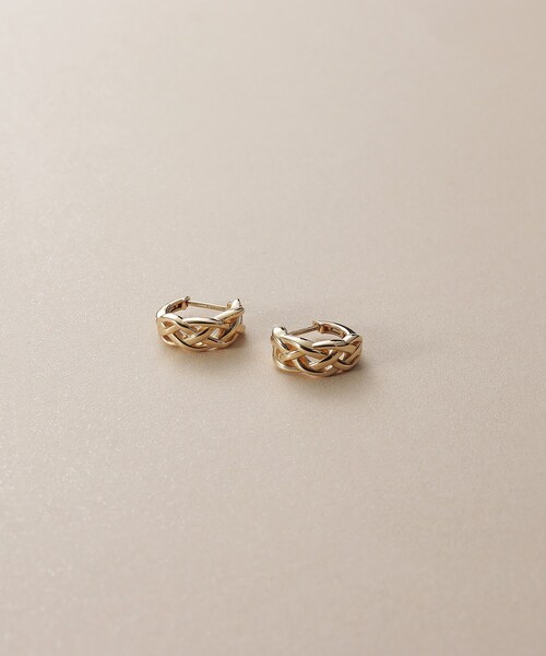 K10三つ編 ワンタッチピアス（ピアス（両耳用））｜COCOSHNIK