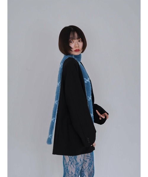 Uenui（ウニュイ）の「ribbon fur scarf（マフラー・レディース・ブラック/ブルー/レッド・FREE）」の13枚目の写真