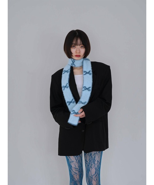 Uenui（ウニュイ）の「ribbon fur scarf（マフラー・レディース・ブラック/ブルー/レッド・FREE）」の14枚目の写真