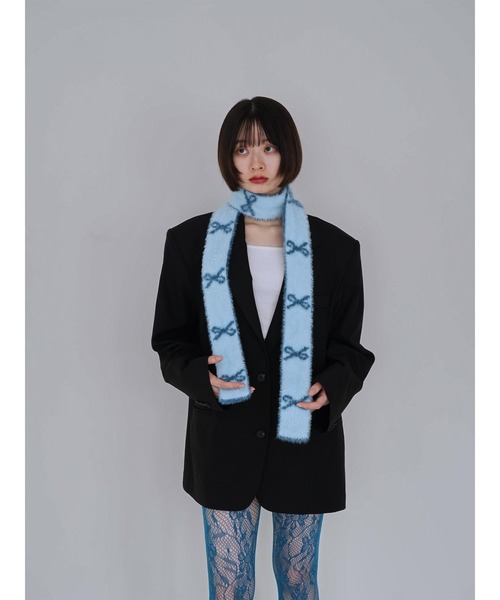 Uenui（ウニュイ）の「ribbon fur scarf（マフラー・レディース・ブラック/ブルー/レッド・FREE）」の10枚目の写真