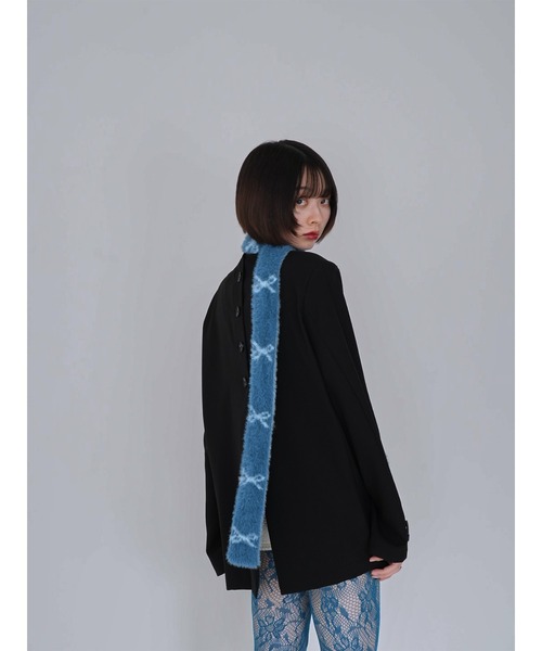 Uenui（ウニュイ）の「ribbon fur scarf（マフラー・レディース・ブラック/ブルー/レッド・FREE）」の11枚目の写真