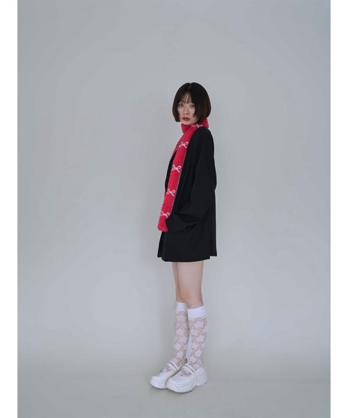 Uenui（ウニュイ）の「ribbon fur scarf（マフラー・レディース・ブラック/ブルー/レッド・FREE）」の15枚目の写真