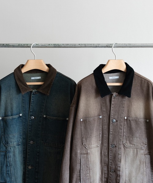 RUUBON(ルーボン)の「【RUUBON】corduroy collar denim coverall / コーデュロイカラーデニムカバーオール(カバーオール・メンズ・ネイビー/ブラウン・L/M/S)」の18枚目の写真