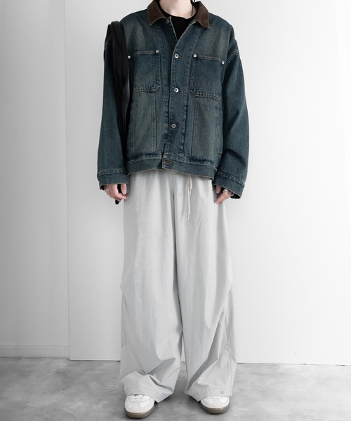 RUUBON(ルーボン)の「【RUUBON】corduroy collar denim coverall / コーデュロイカラーデニムカバーオール(カバーオール・メンズ・ネイビー/ブラウン・L/M/S)」の6枚目の写真