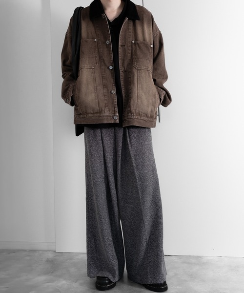 RUUBON(ルーボン)の「【RUUBON】corduroy collar denim coverall / コーデュロイカラーデニムカバーオール(カバーオール・メンズ・ネイビー/ブラウン・L/M/S)」の10枚目の写真