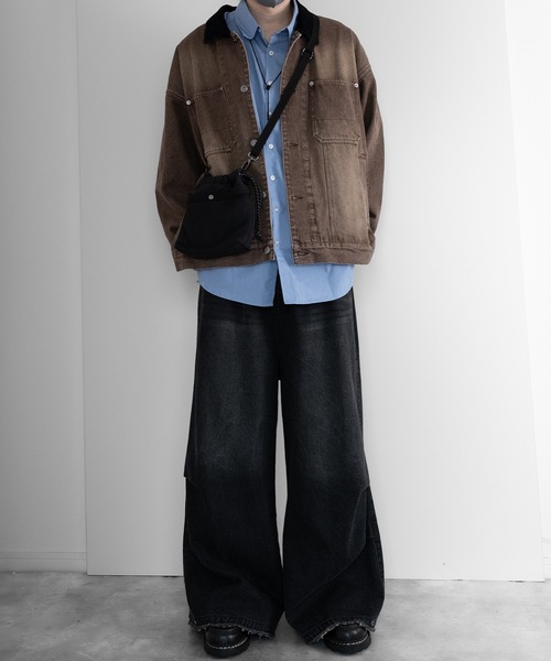 RUUBON（ルーボン）の「【RUUBON】corduroy collar denim coverall