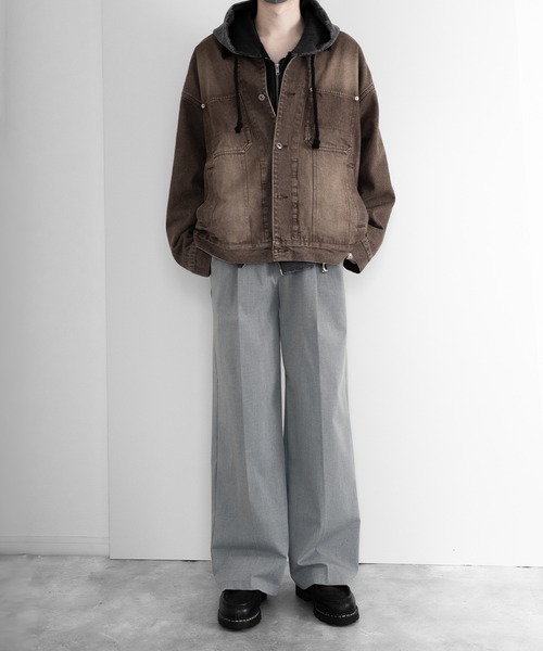 RUUBON(ルーボン)の「【RUUBON】corduroy collar denim coverall / コーデュロイカラーデニムカバーオール(カバーオール・メンズ・ネイビー/ブラウン・L/M/S)」の14枚目の写真