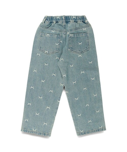 BRANSHES（ブランシェス）の「【綿100％】リボン総柄刺繍デニムパンツ（デニムパンツ・キッズ・ネイビー/ブルー・140/120/130/150/90/100/110）」の8枚目の写真