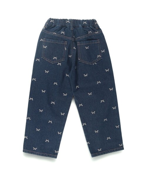 BRANSHES（ブランシェス）の「【綿100％】リボン総柄刺繍デニムパンツ（デニムパンツ・キッズ・ネイビー/ブルー・140/120/130/150/90/100/110）」の9枚目の写真