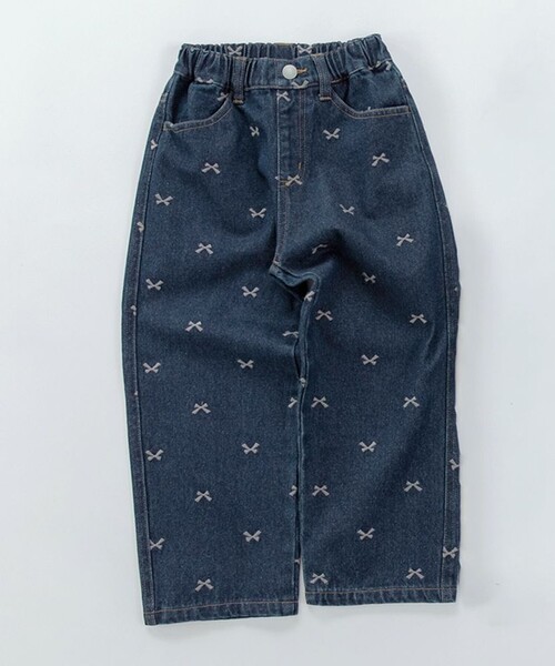 BRANSHES（ブランシェス）の「【綿100％】リボン総柄刺繍デニムパンツ（デニムパンツ・キッズ・ネイビー/ブルー・140/120/130/150/90/100/110）」の18枚目の写真
