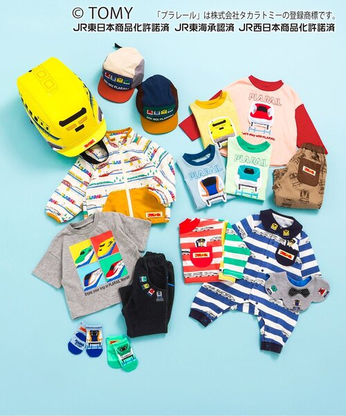 BIT'Z（ビッツ）の「【コラボ】プラレールボーダー柄長袖Tシャツ（Tシャツ/カットソー・キッズ・ネイビー/レインボー・90/100/110/120/80/95）」の5枚目の写真