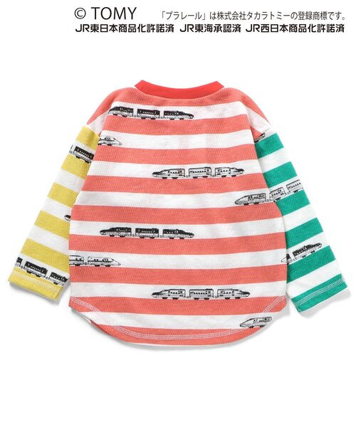 BIT'Z（ビッツ）の「【コラボ】プラレールボーダー柄長袖Tシャツ（Tシャツ/カットソー・キッズ・ネイビー/レインボー・90/100/110/120/80/95）」の8枚目の写真