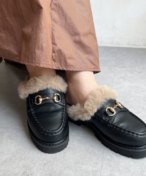 DouDou(ドゥドゥ)の「ファーローファー(ローファー・レディース・ブラック/ブラウン・SMALL/MEDIUM/LARGE)」の5枚目の写真