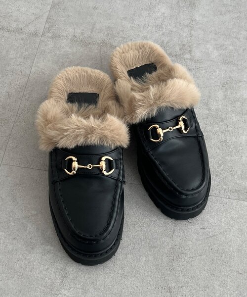 DouDou(ドゥドゥ)の「ファーローファー(ローファー・レディース・ブラック/ブラウン・SMALL/MEDIUM/LARGE)」の7枚目の写真