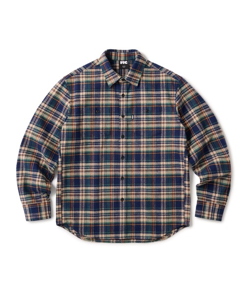 FTC（エフティーシー）の「HEAVY PLAID NEL SHIRT（シャツ/ブラウス・メンズ・ネイビー/イエロー/オレンジ・MEDIUM/LARGE/X-LARGE）」の2枚目の写真