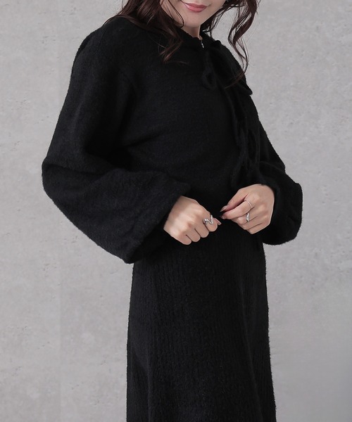 Lace Ladies(レースレディース)の「シャギー ツイン リボン セットアップ ワンピース(セットアップ・レディース・アイボリー/ブラック/グレー・FREE/S)」の17枚目の写真