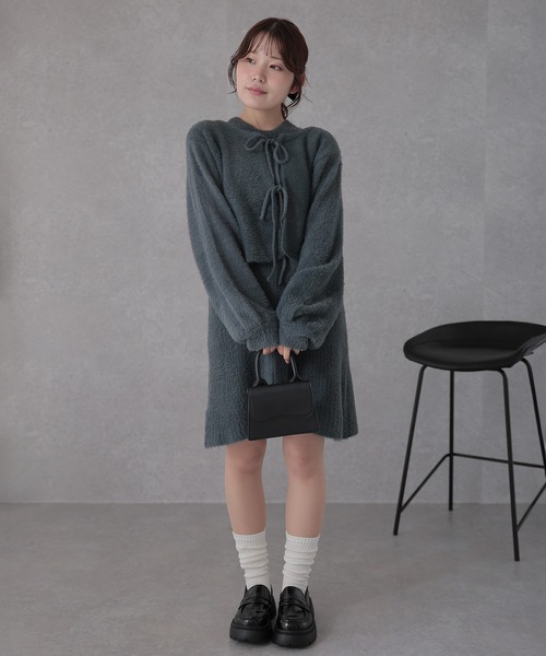 Lace Ladies(レースレディース)の「シャギー ツイン リボン セットアップ ワンピース(セットアップ・レディース・アイボリー/ブラック/グレー・FREE/S)」の20枚目の写真