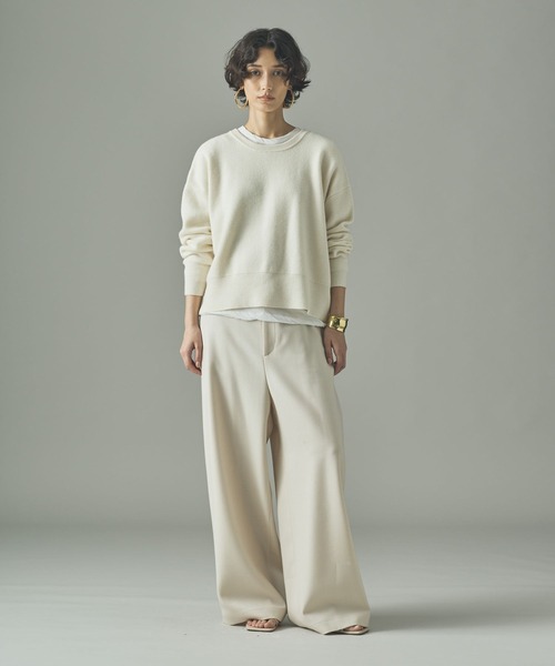 Curensology(カレンソロジー)の「Curensology(カレンソロジー)/ウールワイドパンツ(その他パンツ・レディース・オフホワイト/ブラック/グレー・36/38)」の8枚目の写真