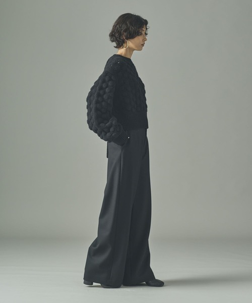 Curensology(カレンソロジー)の「Curensology(カレンソロジー)/ウールワイドパンツ(その他パンツ・レディース・オフホワイト/ブラック/グレー・36/38)」の14枚目の写真