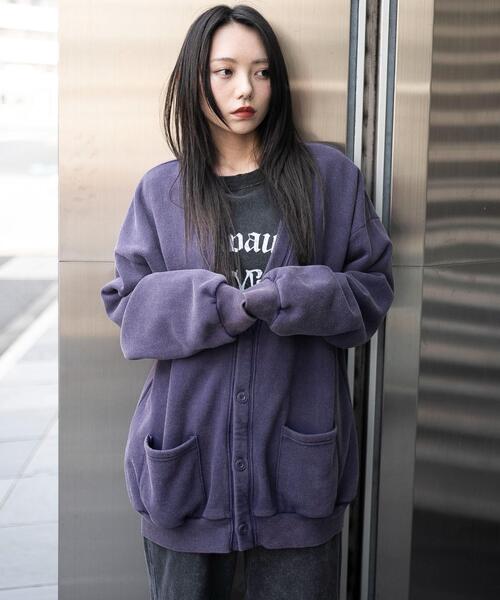 セール】WEGO/【25年秋冬新作】ケミカルスウェットカーディガン