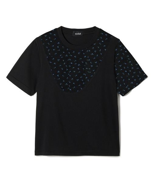 soduk(スドーク)の「flower t-shirt(Tシャツ/カットソー・レディース・グレー/ブラック/ホワイト・ONE SIZE)」の2枚目の写真