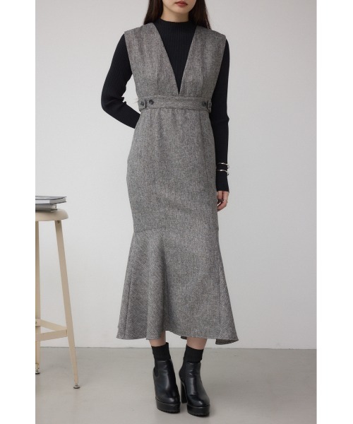 AZUL by moussy（アズールバイマウジー）の「カットアウトマーメーイドジャンパースカート（ジャンパースカート・レディース・ブラック/グレー系その他・SMALL/MEDIUM）」の2枚目の写真