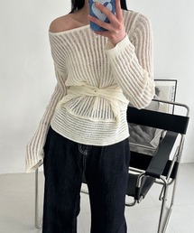 LYEON（リヨン）の「ウエストロングタイシアーリブニット（ニット/セーター）」